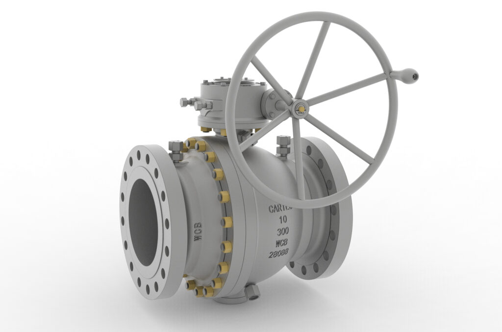 CARILO cast trunnion mounted ball valve, 10 inch Class 300, cast steel body