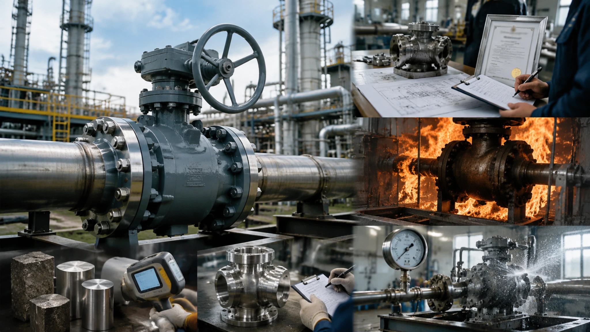 Industrial Ball Valve Standards and Testing 丨 API 6D, API 598, Fire-Safe, and Material Certification Explained