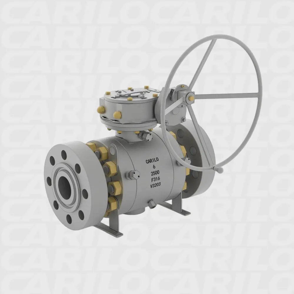 Gear-operated forged soft seated trunnion ball valve